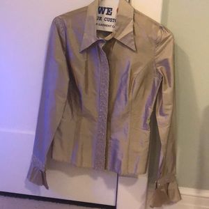 Carolina Herrera Tan Blouse with sparkly details